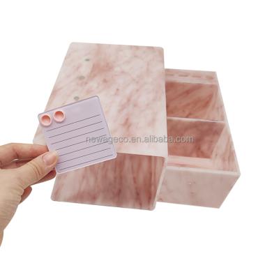 China Handmade Custom Marble Acrylic Wick Pillow Display Stand For Eyelash Shop Eyelash Extension Pillow Shelf for sale