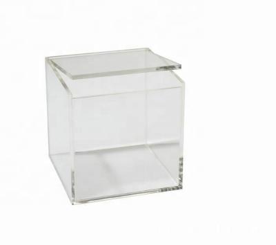 China Handmade Clear Acrylic Slim Acrylic Cube Box 2inch Luxury Gift Box With Lid for sale