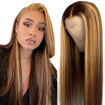 China Glueless Wigs with 4 Combs (Two Sides & Front & Back). Wholesale Piano 4/27 Lace Front Wigs Highlight Hair 13x4 Lwigs For Brazilian Hair Wigs Color Women Swiss Virgin Lace for sale