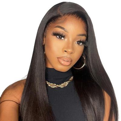 China Glueless Wigs with 4 Combs (Two Sides & Front & Back). LWIGS Hot Selling Brazilian Virgin Hair 360 Lace Frontal Wig For Color Women Glueless Silky Straight 360 Lace Frontal Wigs for sale