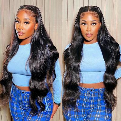 China Glueless Wigs with 4 Combs (Two Sides & Front & Back). LWIGS T Piece Raw Unprocessed HD Transparent Human Hair Body Wave Brazilian Wig Lace Front Wigs For Black Women for sale