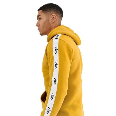 China Guangzhou V&S Custom Cotton Fleece Yellow Hoodie Sweatshirts With Side Panel For Men for sale