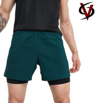 China Summer Sport Wear Two in One Men's Shorts Custom 2 in 1 Shorts for Men for sale