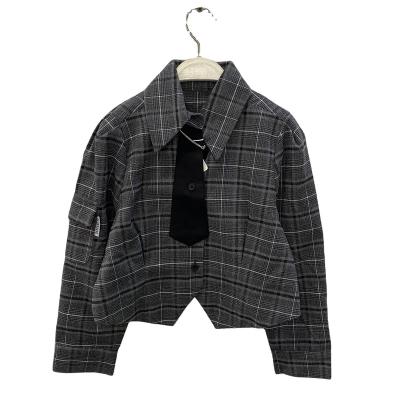 China Spring 2022 Children's Breathable Shirts Cool Plaid Long Sleeve Shirts for sale