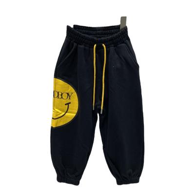 China 2022 Anti-wrinkle new spring sports pants for boys and girls with loose smiley feet for sale