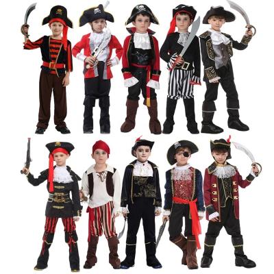 China Eco-friendly Soft Material Captain Jack Sparrow Party Carnival Costume Kids Clothes Sexy Halloween Boys Cosplay Anime Pirate Costume For Kids Boys Girls for sale