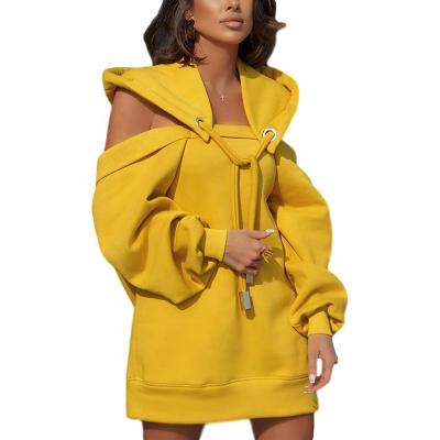 China Wholesale Oversized Waterproof Women Cotton Hoodies Clothes Custom Printing Women Street Wear Off Shoulder Loose Women Single Hoodies for sale