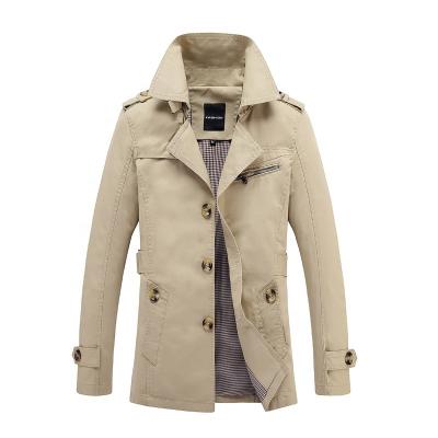 China Waterproof 2021 Autumn Men's Long Jacket Men's Casual Slim Cotton Coat Work Anorak Jacket for sale