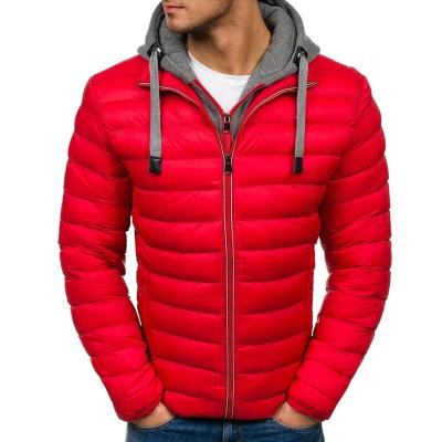 China Low Price Sustainable Breathable Mens Hooded Winter Down Cotton Padded Male Long Sleeve Tops Stripper Jacket Coat for sale