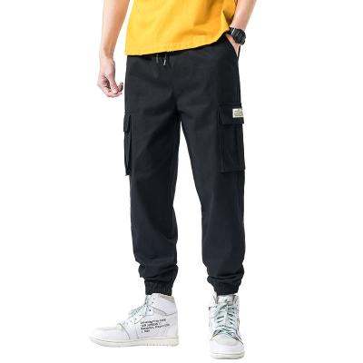 China New Viable Spring 2020 Velvet Plus Combat Casual Pants Loose Fit Street Wear Cargo Pants Mens Black Cargo Pants for sale