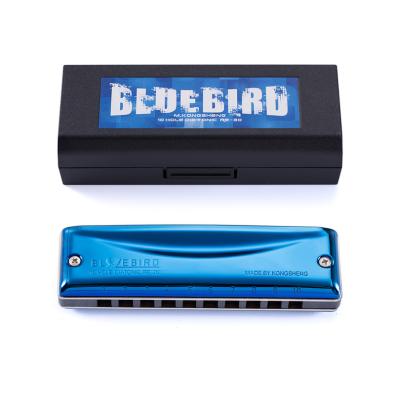 China Professional Resin+Metal Kongsheng Bluebird 10 Holes Blues Diatonic Harmonica for sale