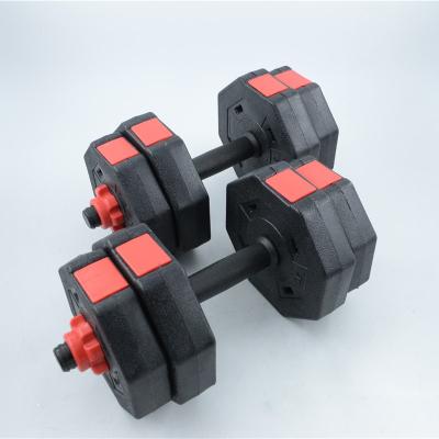 China Popular Cheap High Quality Neoprene Red Soft Barbell 30kg Durable 40 Kg Adjustable Dumbbell Set for sale