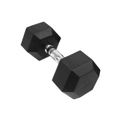 China Eco - Friendly Gym Equipments 15 Kg Cheap Pounds Iron Rubber Hex Dumbbells for sale