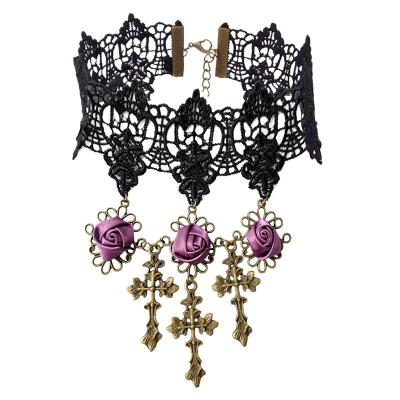 China New Original Delicate Wholesale Religious Cross Necklace For Women Jesus Jewelry Choker Necklace for sale