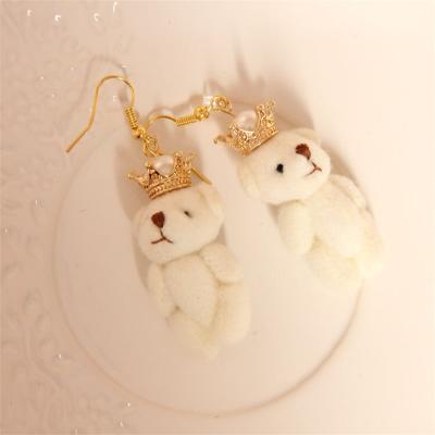 China 2021 Cute Elegant Handmade Cute Dangle Bear Earrings For Women Drop Earrings for sale