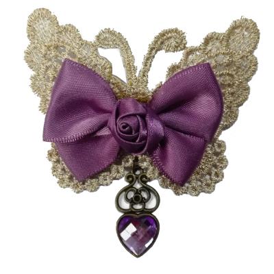 China Lace Up Handmade Gothic Clothing Accessories Bodice Women Accessories Party Jewelry Vintage Butterfly Pin Brooches for sale