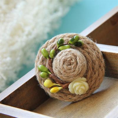 China Straw Hat Buckle Clothing Accessories Handmade Vintage Linen Gothic Corsage Pin Brooches Women Jewelry Accessories for sale