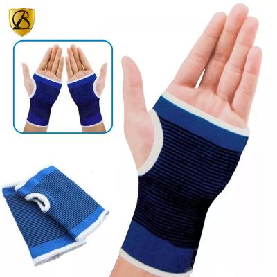 China Cotton Polyester Elastic Brace Copper Factory Price Blue Elastic Wrist And Hand Support, Elastic Hand Support for sale