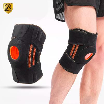 China Universal Brace Mountaineering Basketball Fitness Kneecap Breathable Spring Support Pressurized Shock Absorbing Knee Pads for sale