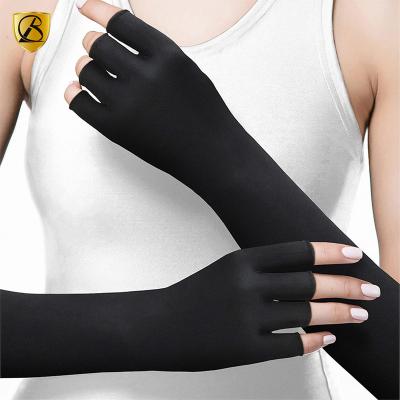 China Pain Relief Copper Brace Long Arthritis Gloves Great for Carpal Tunnel, Computer Typing, RSI, Support Hands, Wrists and Arms - 1 Pair for sale