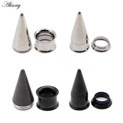 China Punk Alisouy 2 Piece Stainless Steel Ear Plug Taper Tunnel Gauges Set, 2 in 1 Ear Expander Stretching Screw Kit Piercing Body Jewelry for sale