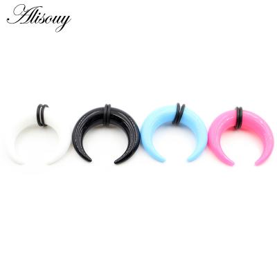 China Hiphop 2Piece Acrylic C Shape Buffalo Horn Ear Pincher Septum Rings Piercing Black Ear Taper Stretcher Expander Body Jewelry 1.6mm-16mm for sale