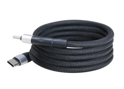 China Black Braided Magnetic USB Cable USB C To USB C Phone Charger Cable Customized for sale