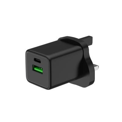 China GaN USB A Wall Charger Dual Port PD Power Delivery Fast Type C Charging Block Plug OEM for sale