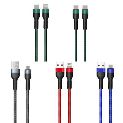 China 5V 2A / 5V 3A Braided Charging Cable For Lightning / Android / Type C Devices for sale