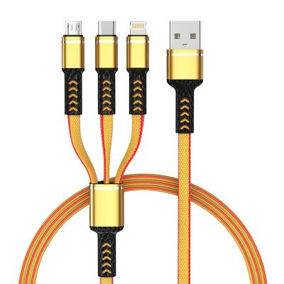 China Customizable Three In One Braided Charging Cable 1M Length For Mobile Phone for sale