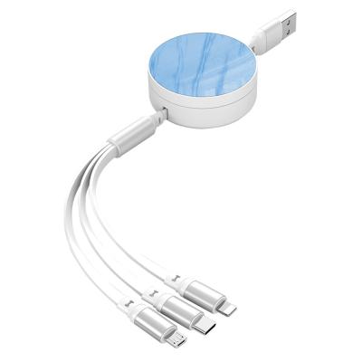 China 66W 1.2M 2A TPE mit ABS mit Aluminiumlegierung USB-Kabel anpassbar 3 In 1 Datenkabel zum Laden von Mobiltelefonen zu verkaufen