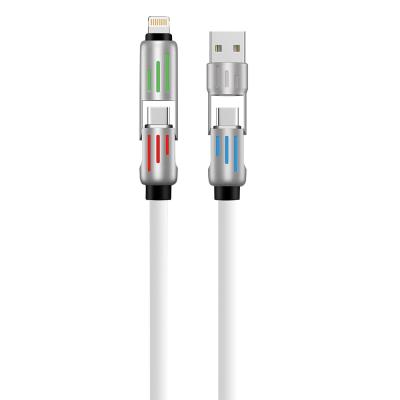 China 4 in 1 Fast Charging Multi Charger Cable USB to Lightning/Type-C Connector Type for sale