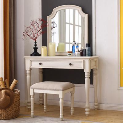 China (Other)Adjustable Solid Wood Makeup Table Dressing Table With Chair for sale