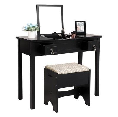 China (Other)Adjustable Solid Wood Makeup Table Dressing Table With Chair for sale