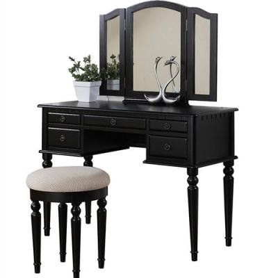 China Modern Solid Wood Makeup Table Dressing Table With Chair for sale