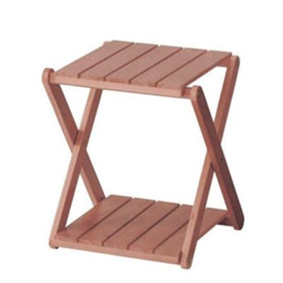 China Stocked Wooden Plant Stand Flower Stand Garden Decor with 2 Tier Shelves Folding Wooden Stand Flower Pot Rack for sale