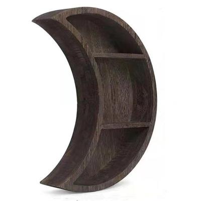 China Moon Minimalist Wall Mounted Shelf Wooden Floating Shelves for sale