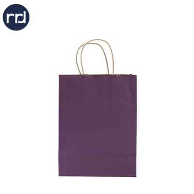 China RR Donnelley Recyclable Color Paper Tender Gift Bags Purple Color Paper Bags Gift Bag for sale