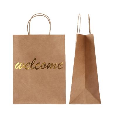 China RRD Hotsale Recyclable Kraft Paper Bags With Handles Bulk Gift Bags Packaging Bag For Shopping for sale