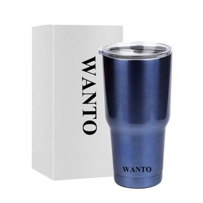 China Sustainable Christmas Wan 30oz Insulated Wine Tumbler Cups In Bulk With Lid for sale