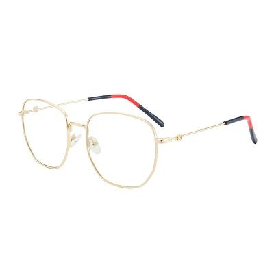 China 2021 new avant-garde plain literary anti-blue lightweight glasses retro glass irregular metal frame. for sale