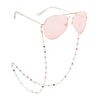 China New Retro Glass Plastic Reading Glasses Chains Gold Fancy Custom Thick Acrylic Chain Fashion Colorful Beaded Monocle Chain For Women for sale