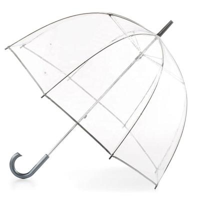 China Modern LS Color Coated Plastic Curved Transparent Straight Umbrella Umbrella Strong Windproof Handle Umbrella Ribs Product for sale