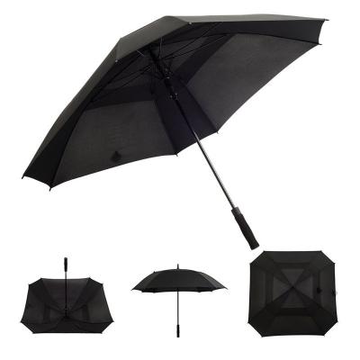 China Modern Custom Print Square Umbrella Golf Square Double Canopy LS Automatic Square Umbrella 68 Inch Windproof Straight Umbrella for sale