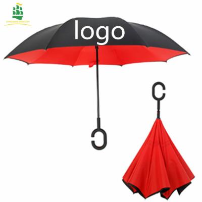 China Modern LS Reverse Umbrella With Logo Reversible Umbrella With C Handle for sale