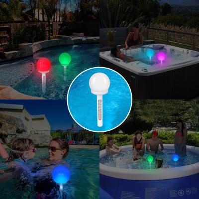 China Swimming Pool Bathtub LED Pool Thermometer Pro Solar Floating Water Filling Thermometers for Outdoor and Indoor Swimming Pools Spas Hot Tubs Fish Ponds for sale