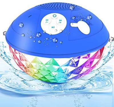 China Portable Wireless Shower Wireless Speakers with Colorful Lights for Pool Beach Party Home Travel Outdoor for sale