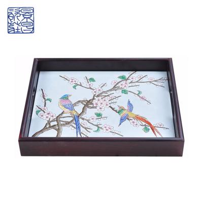 China Fashion Traditional High Quality Exquisite Ceramic Ornaments Modern Porcelain Tray for sale