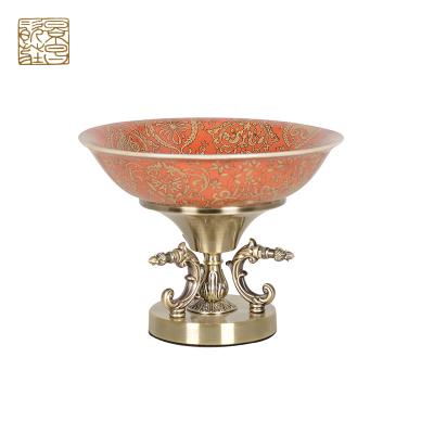 China China Europe Style Exquisite Red Pattern Decorations Ceramic Bowl for sale