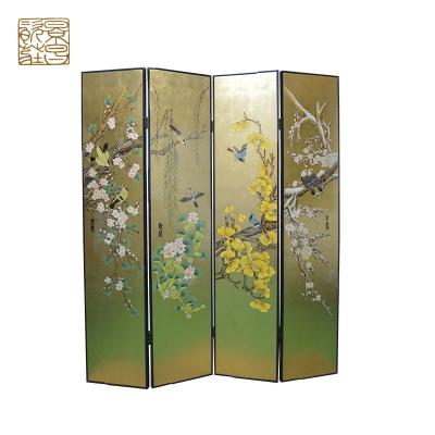 China CLASSIC Exquisite Chinese Style Four Seasons Folding Screen Wood Room Divider for sale